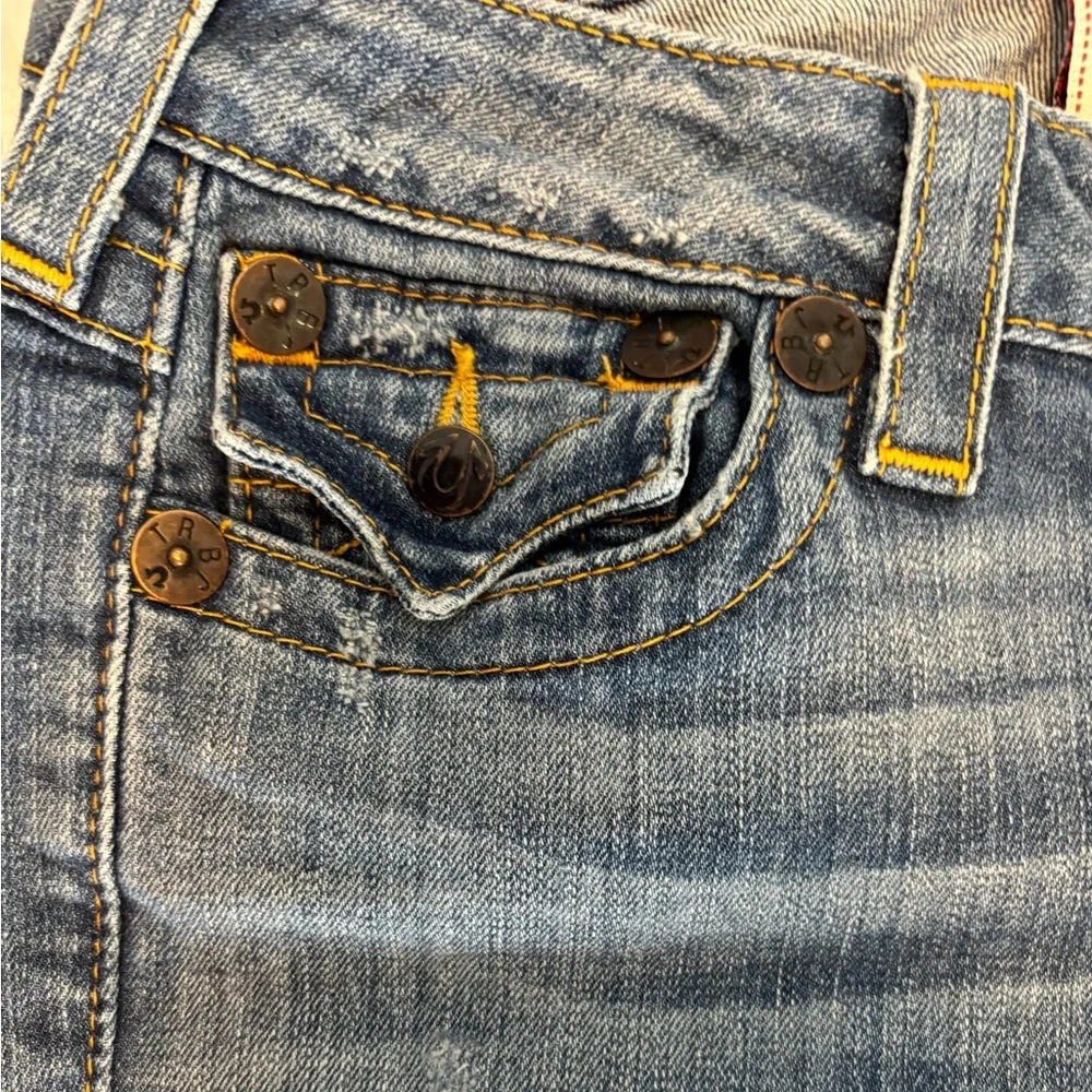 True Religion Women’s Hi Rise Bootcut Jeans 27 Made in USA Distressed Y2K - Picture 4 of 14